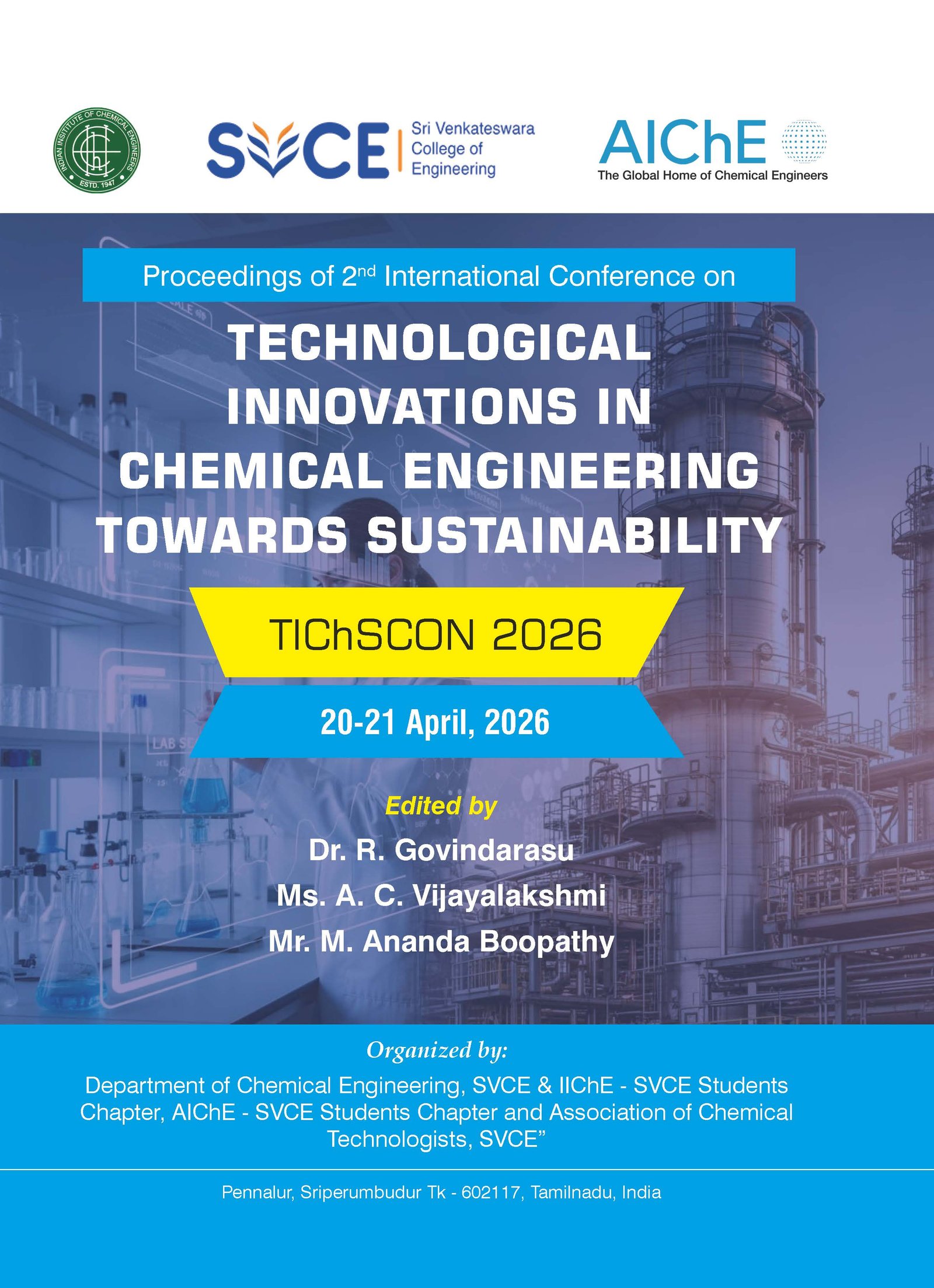 Proceedings of 2nd International Conference on Technological Innovations in Chemical Engineering Towards Sustainability